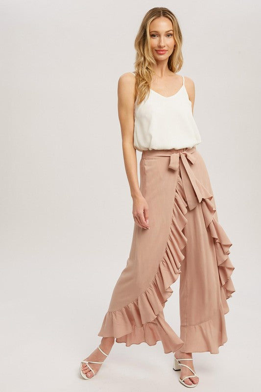 The Ruffle Pants-Almond