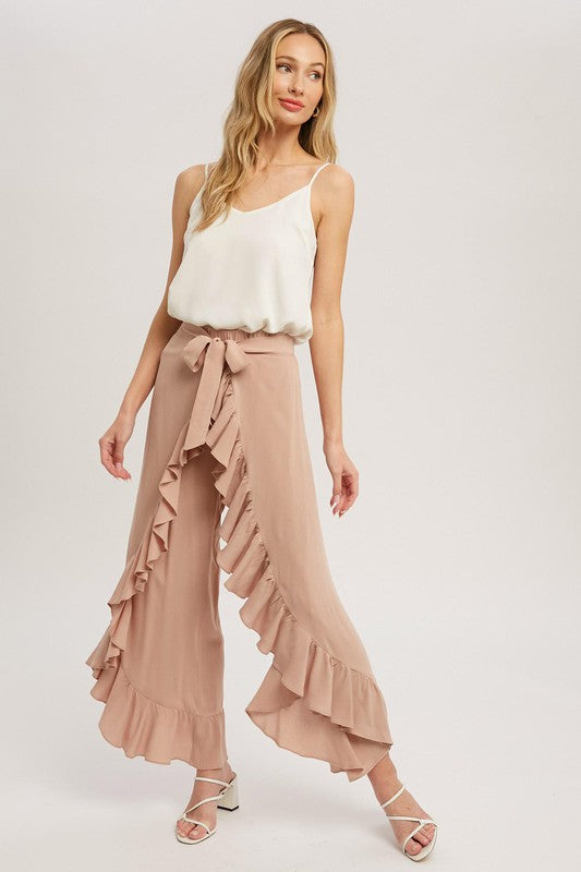 The Ruffle Pants-Almond