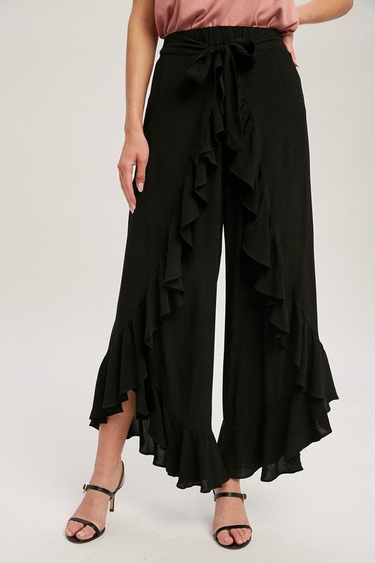 The Ruffle Pants-Black