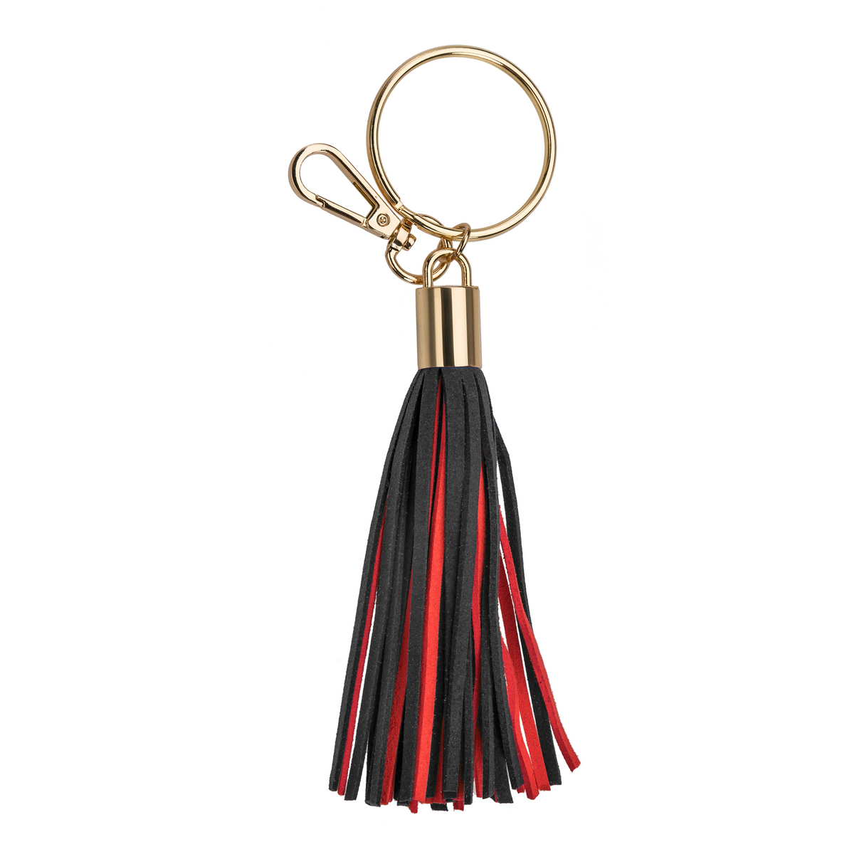 Suede Tassel Key Charm (Red/Black)